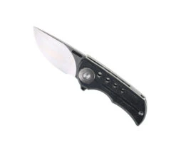 TwoSun Mini Folding Knife Black Micarta Handle D2 Plain Edge TS345D2BK