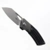 TwoSun Folding Knife Black/Gray Titanium Handle D2 Clip Point Plain Edge TS154-D2-CF