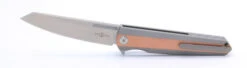 TwoSun Folding Knife Titanium/Copper Handle M390 Plain Edge TS118-M390