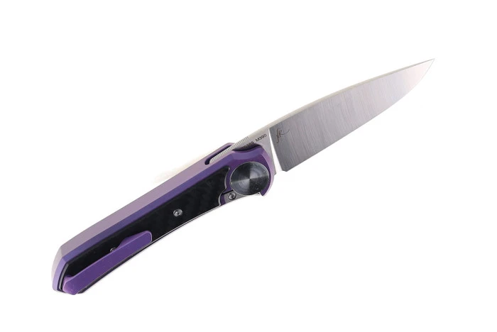 TwoSun Front Flipper Pocket Knife Purple Titanium & Carbon Fiber Handle M390 Blade TS389-PUR 4 TwoSun Front Flipper Pocket Knife Purple Titanium & Carbon Fiber Handle M390 Blade TS389-PUR - Image 2