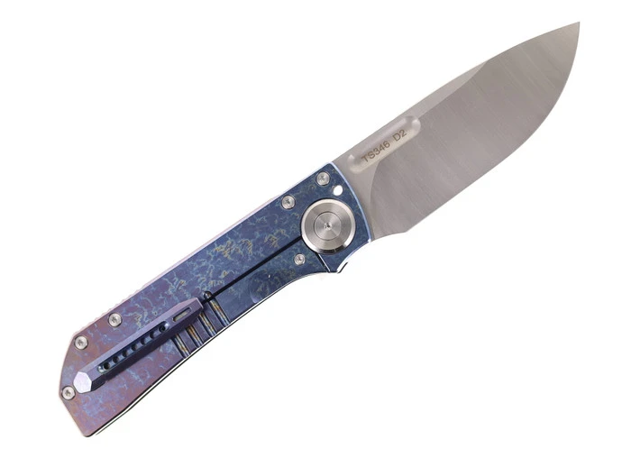 TwoSun Night Morning Pocket Knife Colored Titanium Handle D2 Plain Edge Blade TS346-COLOR 4 TwoSun Night Morning Pocket Knife Colored Titanium Handle D2 Plain Edge Blade TS346-COLOR - Image 2