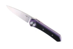 TwoSun Front Flipper Pocket Knife Purple Titanium & Carbon Fiber Handle M390 Blade TS389-PUR