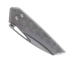 TwoSun Button Lock Folding Knife Gray Titanium Handle D2 Plain Edge TS193 -Twosun TS 193 03 31345.1676663260