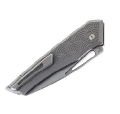 TwoSun Button Lock Folding Knife Gray Titanium Handle D2 Plain Edge TS193 -Twosun TS 193 04 39936.1676663259