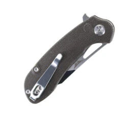 TwoSun Button Lock Folding Knife Black Linen Micarta Handle D2 Plain Edge TS399 -Twosun TS 399 04 03901.1676571146