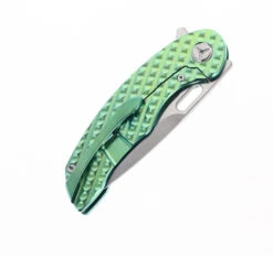 TwoSun Folding Knife Green Titanium Handle M390 Plain Edge TS177-GREEN -Twosun TWOSUN 177 G 03 72498.1689173649