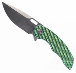 TwoSun Folding Knife Green Titanium Handle M390 Plain Edge TS177-GREEN