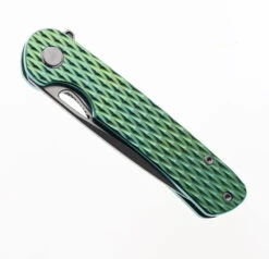 Two Sun Tepe Folding Knife Green Titanium Handle M390 Plain Edge TS328-GRN -Twosun TWOSUN 326 M390 GREEN 05 53636.1694632317