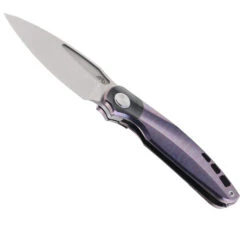 TwoSun Folding Knife Color Titanium Handle D2 Clip Point Plain Edge TS341-D2-SW-COL
