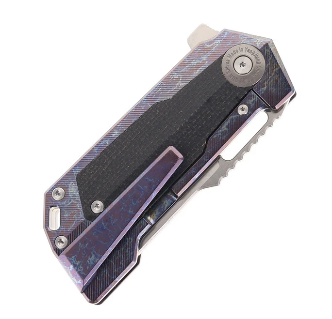 TwoSun David Chen TS500-COLOR Flipper Tanto Pocket Knife Micarta & Colored Titanium Handle 6 TwoSun David Chen TS500-COLOR Flipper Tanto Pocket Knife Micarta & Colored Titanium Handle - Image 4