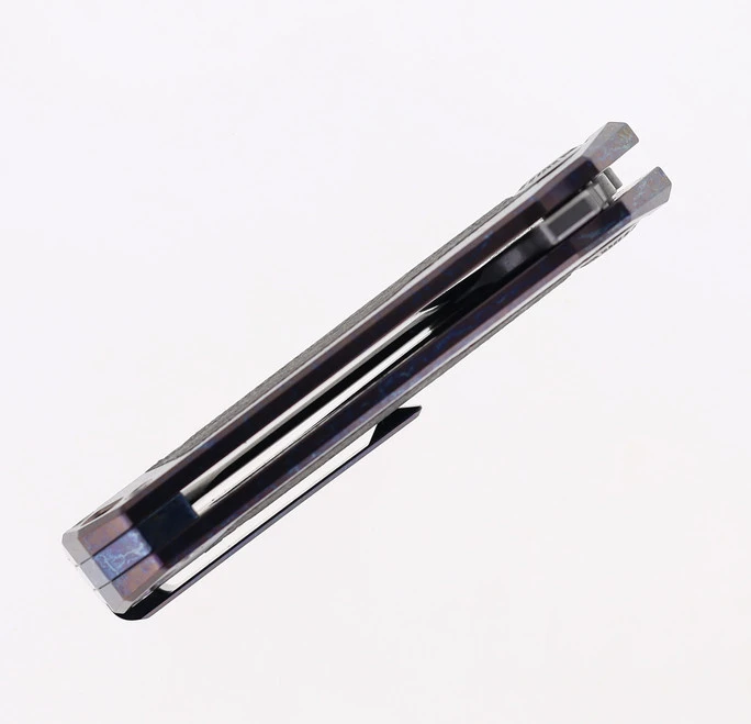 TwoSun David Chen TS500-COLOR Flipper Tanto Pocket Knife Micarta & Colored Titanium Handle 8 TwoSun David Chen TS500-COLOR Flipper Tanto Pocket Knife Micarta & Colored Titanium Handle - Image 6