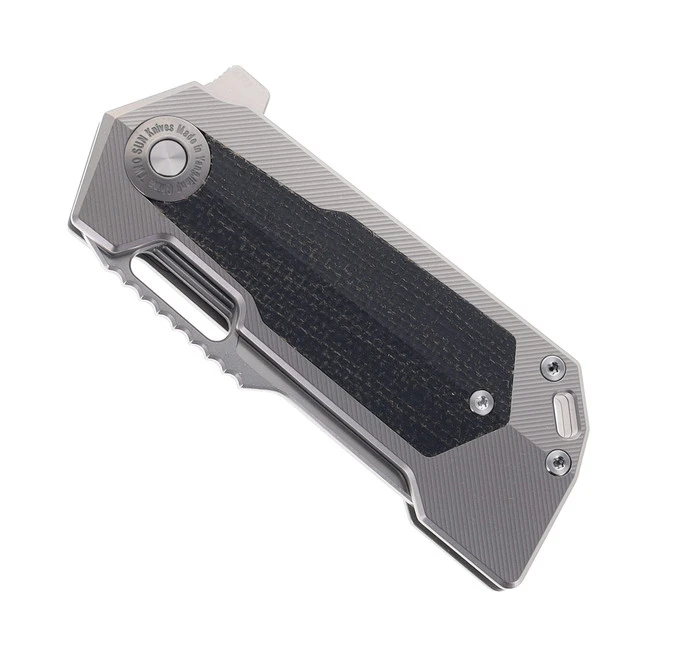 TwoSun David Chen TS500-Sand Flipper Tanto Pocket Knife Micarta & Titanium Handle 5 TwoSun David Chen TS500-Sand Flipper Tanto Pocket Knife Micarta & Titanium Handle - Image 3