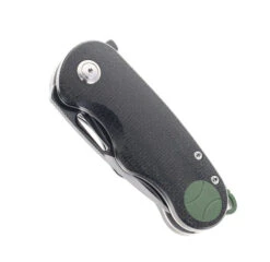 TwoSun TS506 Flipper Pocket Knife David Chen Design Black/Green Micarta Handle N690 Blade -Twosun TWOSUN TS506 01 31901.1690904916