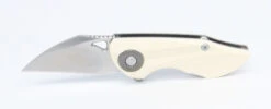 TwoSun Mini Folding Knife White Handle 14C28N Plain Edge TS314