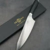 TwoSun Kitchen Chef Fixed Blade Knife Black G10 Handle 14C28N Plain Edge TS966-14C28N